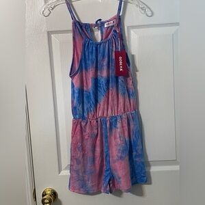 Girls Pink and Blue Kids Romper size 12 NWT